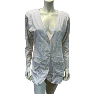 90s Jennifer Reed Abstract Ethnic Print Cotton Cardigan Boho Oversized Fit Small